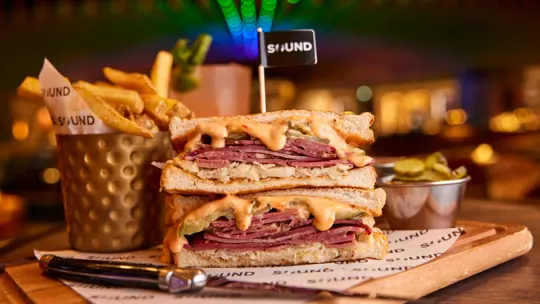 Pastrami sandwich at SOUND London